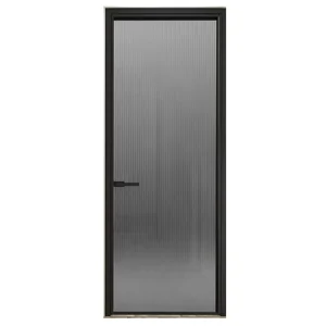 Narrow Frame Tempered Glass Bathroom Door Slim Aluminum Toilet Door for Hotel and Villa Custom Size