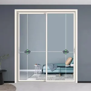 Narrow-Frame Thermal-Break Double Tempered Glass Sliding Door for Living Room