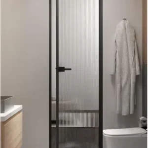 Narrow Frame Toilet Aluminum Door Swing Interior Glass Waterproof Aluminum Bathroom Doors Modern