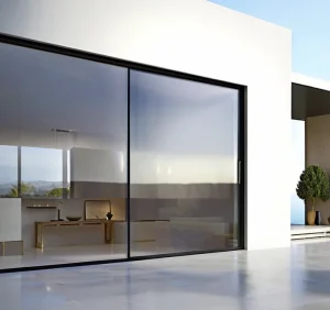 Narrow Panoramic Aluminum Alloy Partition Sliding Door for Bedroom, Living Room, Apartment, Supermarket, or Farmhouse