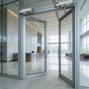 Narrow-Sightline Double-Leaf Interior Glass Door with Silent Operation