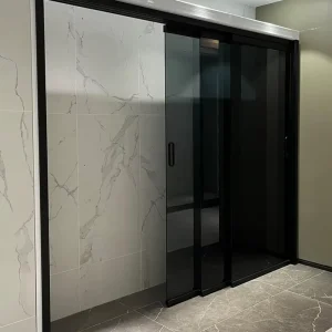 Narrow Slim Frame 8mm Single-Glass Soundproof Aluminum Sliding Glass Door for Living Room or Bedroom