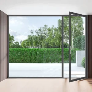 Narrow Slim-line Aluminum Windows Big Glass Modern Design Swing Open German Hardware for North American Markets