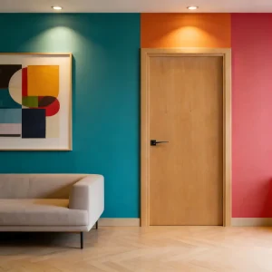 Natural Wood Veneer Interior Bedroom Door