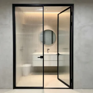 New Design Single/Double Glazed Glass Design Swing Door Bathroom Aluminium Door Waterproof Aluminum Glass Swing Interior Door