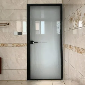 New Type Of Aluminum-framed Frosted Glass Bathroom Door For Hotels Villas Offices And Homes