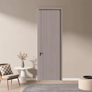 Noise-Proof Paint-Free Solid Wood Waterproof Interior Door with Modern Flush Design for Bedroom, Living Room, Hotel