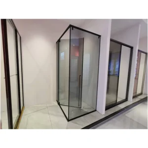 Noise Reduction Waterproof Aluminum Frame Rectangular Swing Shower Door for Hotel or Home