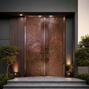 Non-Deforming Fire-Resistant Single Copper Entry Door, Anti-Theft, Thermal-Insulated