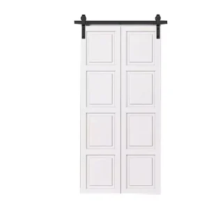 Nordic-Style Anti-Theft Folding Barn Sliding Door with Solid Wood and Sliding-Hanging Rail for Bathroom and Kitchen