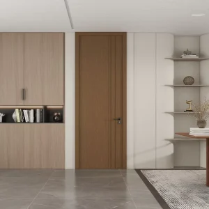 Nordic Style Custom Dark Paint-Free Solid Wood Composite Interior Door for Bedroom Home
