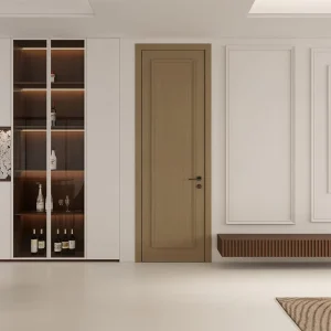 Nordic Style Custom Paint-Free MDF Multilayer Sound Insulation Interior Door for Apartment Bedroom Bathroom Living Room