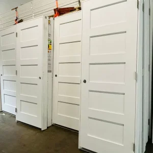 North America 5-Panel Shaker Prehung Interior Door, MDF, White Primed