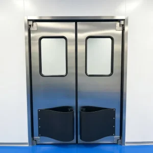 OEM Custom Double Leaf Heavy Duty Impact Resistant Free Swing Door GMP Stainless Door for Pharmaceutical Workshop