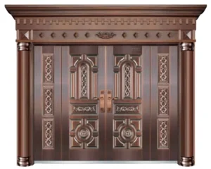 OEM Non-Standard Copper Security Steel Front Entry Door with Glass Design for Houses
