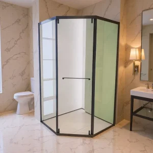 OEM ODM Hotel Home Bathroom 304 Stainless Steel Sliding Shower Door Diamond Tempered Glass Matte Black Modern Design Portable