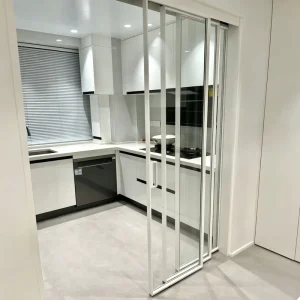 OEM Slim Frame Aluminum Pocket Sliding Door Hardware Hidden Track Soft Close Sound Insulation Interior Wine Cellar