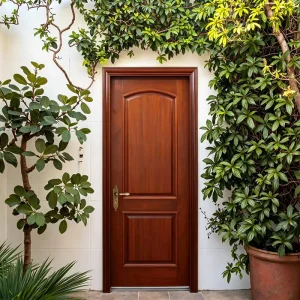 Oak Solid Wood Interior Door with Walnut Finish