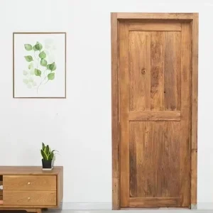 Old Elm Solid Wood Plain Postmodern Interior Door for Home, Shop, Bar, Courtyard, and Homestay with Onsite Installation