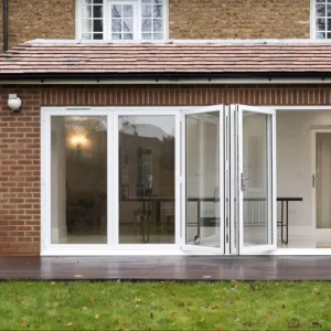 Outdoor Aluminum Stacking Bi-Fold Accordion Folding Doors for House, Balcony, Kitchen, and Hotels