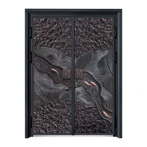 Outdoor Security Double-Leaf Cast Aluminum Doors for Villas