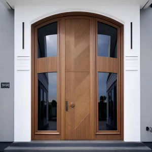 Oversized Custom Solid Wood Villa Entry Door for High-End Residential Main Entrance