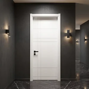 P24 Melamine-Finished PVC MDF Wooden Door for Building Construction