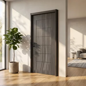 P30-2 Classic Panel PVC Solid Wood Interior Door Waterproof Soundproof Custom for Bedroom Villa School