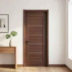 PC24 Pre-Hung Frame Set Interior PVC Door with Complete Hardware
