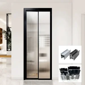 PD Sliding Folding Aluminum Glass Door Waterproof for Small-Space Bathroom Toilet Kitchen Interior