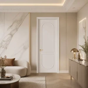 PVC Interior Door, French Embossed Lines, Scratch-Resistant, Stain-Resistant, Waterproof, Bathroom and Bedroom
