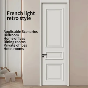 PVC Interior Door Melamine Room Door Honeycomb Core Bedroom Door Magnetic Lock Soundproof for Home