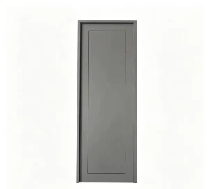 PVC-Laminated Solid Wood Composite Embossed Bedroom Swing Door with Wall Panel and Skirting