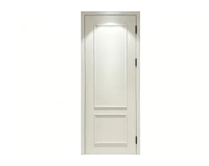 PVC Laminated Solid Wood Composite Interior Swing Door No Paint Embossed Bedroom Door With Matching Wall Panel & Skirting