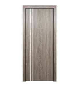 PVC Membrane Aluminum Strip Wood Paint-free Interior Door with Jamb