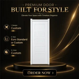 PVC Membrane-Coated Wooden Bedroom Interior House Door