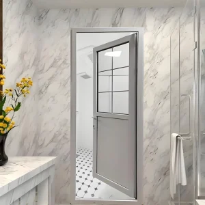 PVC Plastic Modern Farmhouse Interior Dining Horizontal Windproof Inward Manual Casement Door Energy Living Room