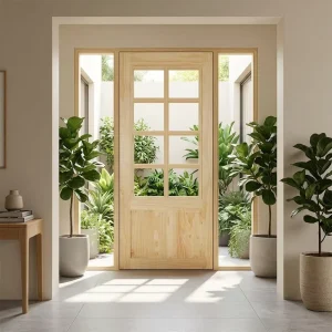 PW-G25-2A Farmhouse Knotty Solid Pine Interior Room Door