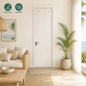 Paint-Free Eco-Friendly Interior Wooden Door with Melamine Decorative Panel for Home, Office and Commercial Use