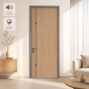 Paint-Free Interior Aluminum-Frame Wood Door with Melamine-Faced Board and Waterproof Finish