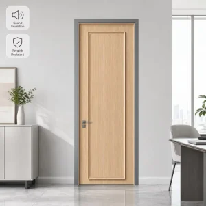 Paint-Free Interior Aluminum Frame Wood Door with Melamine-Faced Board for Villa, Household, and Hotel Use