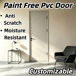 Paint-Free PVC Interior Door with 360° Full PVC Film Wrap and Anti-Scratch Finish for Hotels, Apartments, and Commercial Buildings