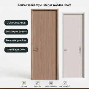 Paint-Free PVC Solid Wood Interior Soundproof Door for School Bedroom and Hotel Customized Sizes