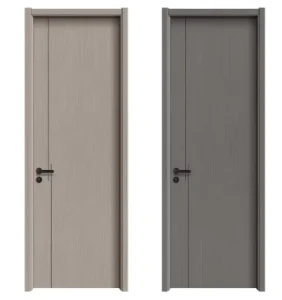 Paint-Free Solid Wood Interior Door Postmodern Design Well-Sealed for Apartments Offices Living Rooms