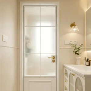 Paint-Free Solid Wood MDF Interior Door, Fire Prevention, Beige, Decorative
