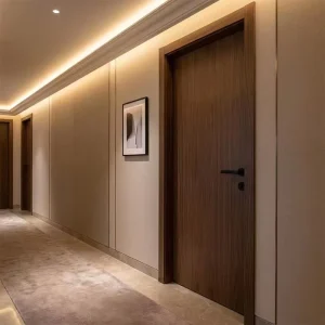 Paint-Free Solid Wood Postmodern Soundproof Interior Door, Custom Size, MM36, for Bedroom, Hotel, Office