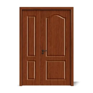 Painted Solid Red Oak and Teak Wood Security Front Door with Sound Insulation and Custom Sizes