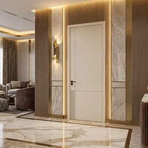 Painted Solid Wood Composite Waterproof Sound Insulation Interior Door for Bedroom Living Room Hotel Apartment