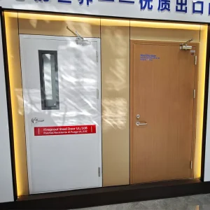 Panel Fireproof Door 90-Minute Steel Security Commercial Metal Entry Door for School Classroom Office