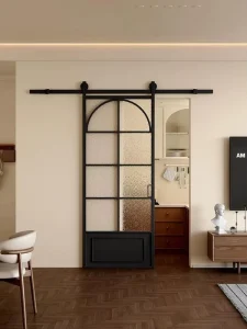 Partition Wall-Mounted Barn Sliding Glass Door with Thermal Insulation for Hospital, Garden, and Bedroom Use